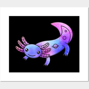 Cute Cosmic Axolotl in Space Posters and Art